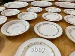 LOT Vintage Royal Worcester Gold Chantilly Bone China Set 29 Pieces