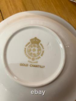 LOT Vintage Royal Worcester Gold Chantilly Bone China Set 29 Pieces