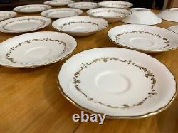 LOT Vintage Royal Worcester Gold Chantilly Bone China Set 29 Pieces