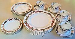 Lot 4 Royal Worcester HOLLY RIBBONS 5 pc SETTINGS From ENGLAND 20 Pcs Total