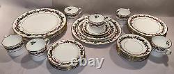 Lot 6 Royal Worcester HOLLY RIBBONS 5 pc SETTINGS From ENGLAND 30 Pieces Total