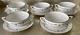 Lot of 5 Royal Worcester China Silver Chantilly Flat Cream Soup Bowls + Saucers