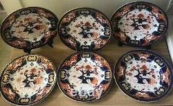 Lovely Set of 6 Chamberlain's Worcester Imari Dinner Plates