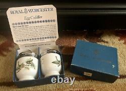 MIB Vintage Pair of Royal Worcester English Porcelain Egg Coddler Cup Set