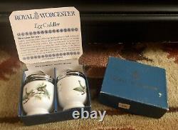 MIB Vintage Pair of Royal Worcester English Porcelain Egg Coddler Cup Set