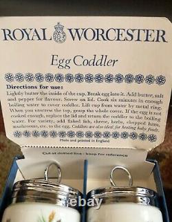 MIB Vintage Pair of Royal Worcester English Porcelain Egg Coddler Cup Set