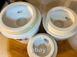 MINT 1961 Royal Worcester Evesham Gold Porcelain Canister Set