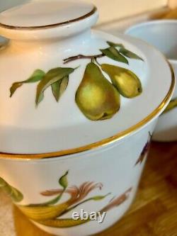 MINT 1961 Royal Worcester Evesham Gold Porcelain Canister Set