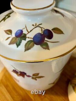 MINT 1961 Royal Worcester Evesham Gold Porcelain Canister Set