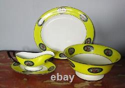 Massive Art Deco ROYAL WORCESTER Armorial China Set with Chinese Design c. 1919