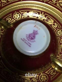 Minton x Tiffany Trio Set Cup & Saucer & Plate New York England Gold Red
