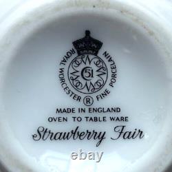 NEW 6 ps Royal Worcester Strawberry Fair Oven-to-Table Porcelain Pot De Creme