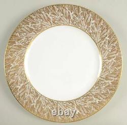 NEW ROYAL WORCESTER Gold Feather Luncheon Plates, Set Of 4