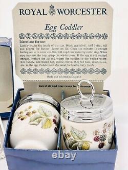 NIB Vintage Pair of Royal Worcester English Porcelain Egg Coddler Set Lavinia