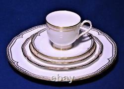 New ROYAL WORCESTER England Porcelain MARQUIS Gold Decor 5 Pieces Place Setting