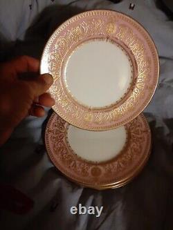 New Set Of 4 Royal Worcester Balmoral Pink Bread Plates 6 1/8 D