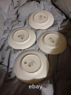 New Set Of 4 Royal Worcester Balmoral Pink Bread Plates 6 1/8 D