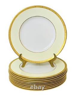 RARE 10 Vintage Royal Worcester For RH Macy C1448 Gold Encrusted Dinner Plates