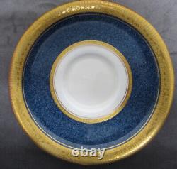 RARE Set/4 1926 Cobalt Blue & Gold ROYAL WORCESTER Tea Cups & Saucers