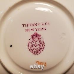 RARE Tiffany c. 1910 Royal Worcester Gold Encrusted 2-Handle Cup/Saucer-Free Ship