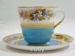 ROYAL WORCESTER #2 Jewel Flower Coffee Cup Saucer
