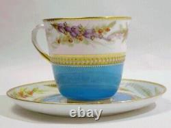 ROYAL WORCESTER #2 Jewel Flower Coffee Cup Saucer