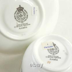 ROYAL WORCESTER #6 Arcadia Cup Saucer Set Coffee Flower Pattern