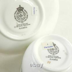 ROYAL WORCESTER #8 Arcadia Cup Saucer Set Coffee Flower Pattern