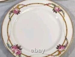 ROYAL WORCESTER J Kennard & Sons Roses/Gold 11 Dinner Plates 10 Antique 1907