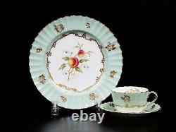 ROYAL WORCESTER Set Of Hand Painted Fruit Plat, Saucer & Tea cup by Horace Price