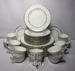 ROYAL WORCESTER china SILVER CHANTILLY 65-piece SET SERVICE for 13
