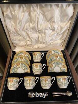 Rare 1954 Vintage Royal Worcester 6 Cup 6 Saucer Set with Box