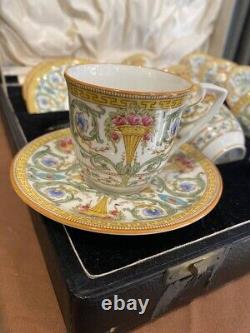 Rare 1954 Vintage Royal Worcester 6 Cup 6 Saucer Set with Box
