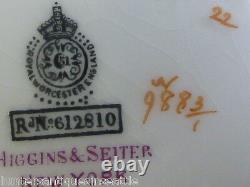 Rare Circa 1922 Royal Worcester Set With Oriental Motif Design Number W9883