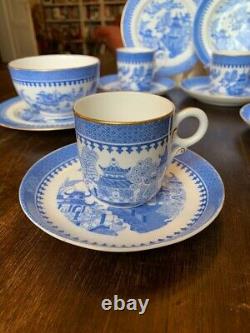 Rare Royal Worcester Blue Willow 19th Century Set Service