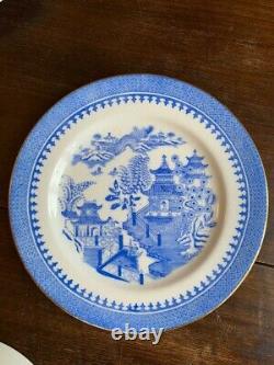 Rare Royal Worcester Blue Willow 19th Century Set Service