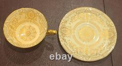 Rare Royal Worcester Gold hand Gilded Tea Set Cir 1929 by Ovington Bros for 6