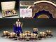 Rare Royal Worcester Japonisme Jewel & Cobalt Gold Coffee Set withOriginal Case