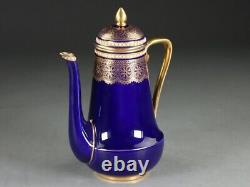 Rare Royal Worcester Japonisme Jewel & Cobalt Gold Coffee Set withOriginal Case