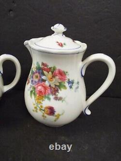 Rare Royal Worcester Roseland Teapot Coffee Pot Creamer Sugar Plates Cup Tea Set