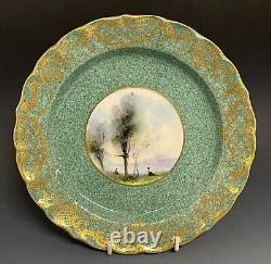 Rare Set 6 Royal Worcester Cabinet Plates Hand Painted Corot Style Signed Evans