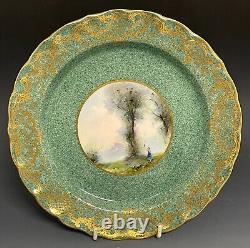 Rare Set 6 Royal Worcester Cabinet Plates Hand Painted Corot Style Signed Evans