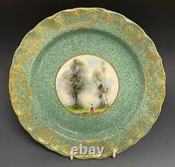 Rare Set 6 Royal Worcester Cabinet Plates Hand Painted Corot Style Signed Evans