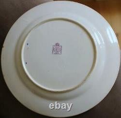 Rare Set Of 12 Antique Royal Worcester Royal Lily Armorial Plates Coat Of Arms