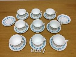 Rare Vintage Royal Worcester BALA Cups & Saucers (9 Sets) England Excellent