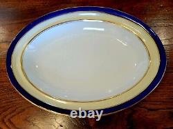 Royal China Works Worcester Cobalt Gold 29 Pc Dinner Plate Soup Tureen 12 Set