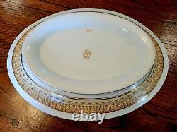 Royal China Works Worcester Cobalt Gold 29 Pc Dinner Plate Soup Tureen 12 Set