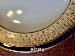 Royal China Works Worcester Cobalt Gold 29 Pc Dinner Plate Soup Tureen 12 Set