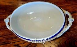 Royal China Works Worcester Cobalt Gold 29 Pc Dinner Plate Soup Tureen 12 Set