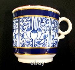 Royal Worcester 19th Century Cobalt Cup & Saucer Set Rare Mark
